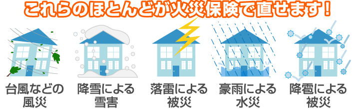 これらのほとんどが火災保険で直せます!