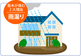 垂木が傷む2大理由:雨漏り