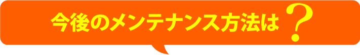 今後のメンテナンス方法は?