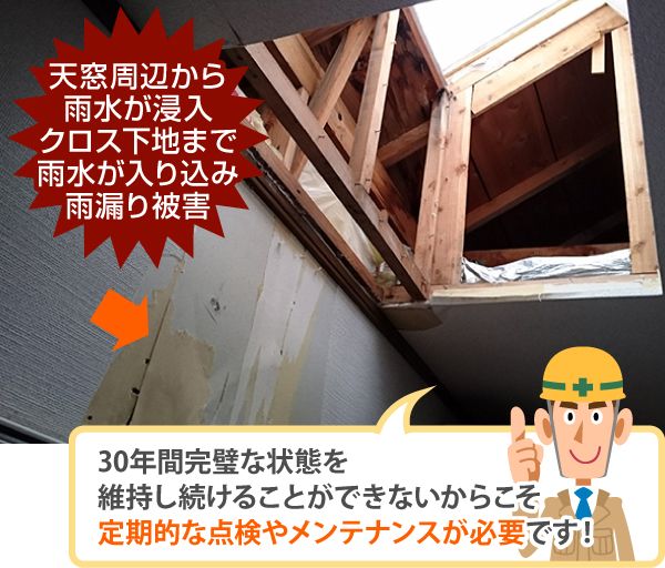 30年間完璧な状態を維持し続けることができないからこそ定期的な点検やメンテナンスが必要です!