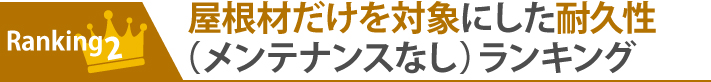 ランキング2:屋根材だけを対象にした耐久性(メンテナンスなし)ランキング